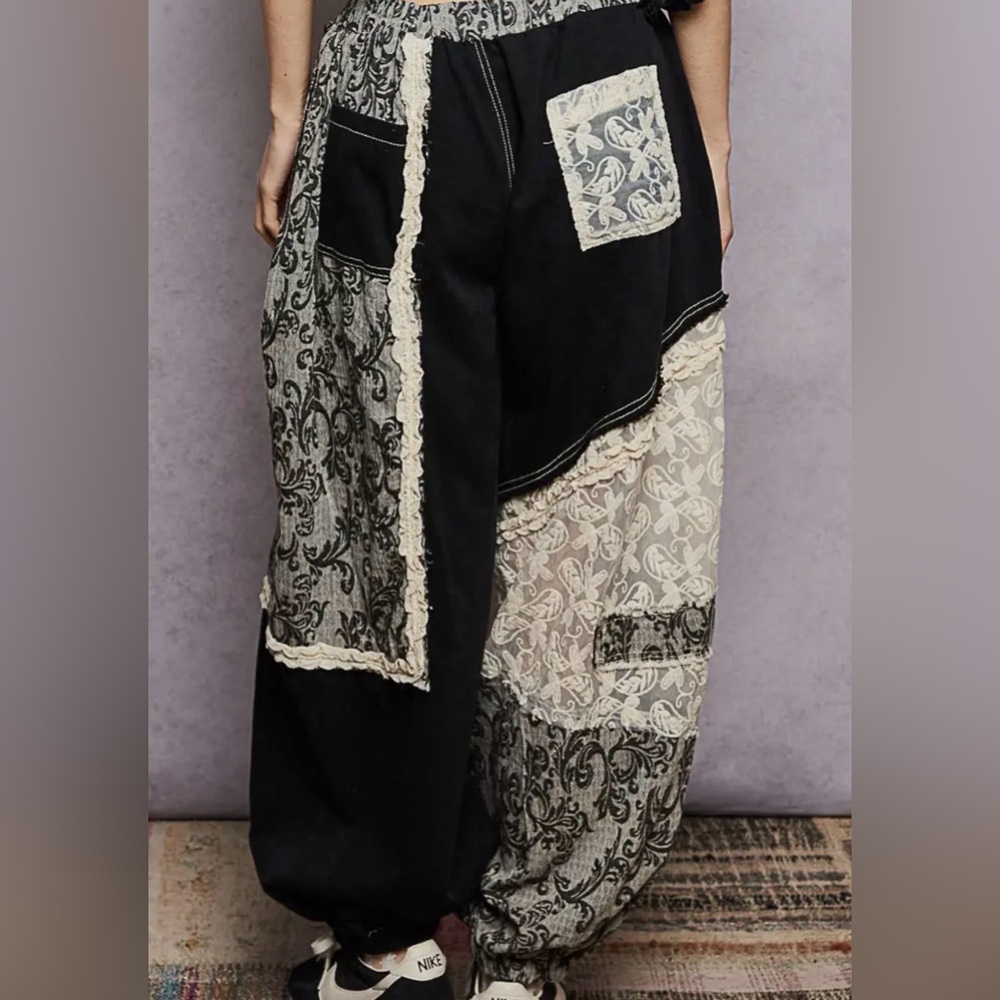 NEW 26 collection: “The Greta” Button crochet accent ruffle trim jogger pants. - Picture 7 of 7